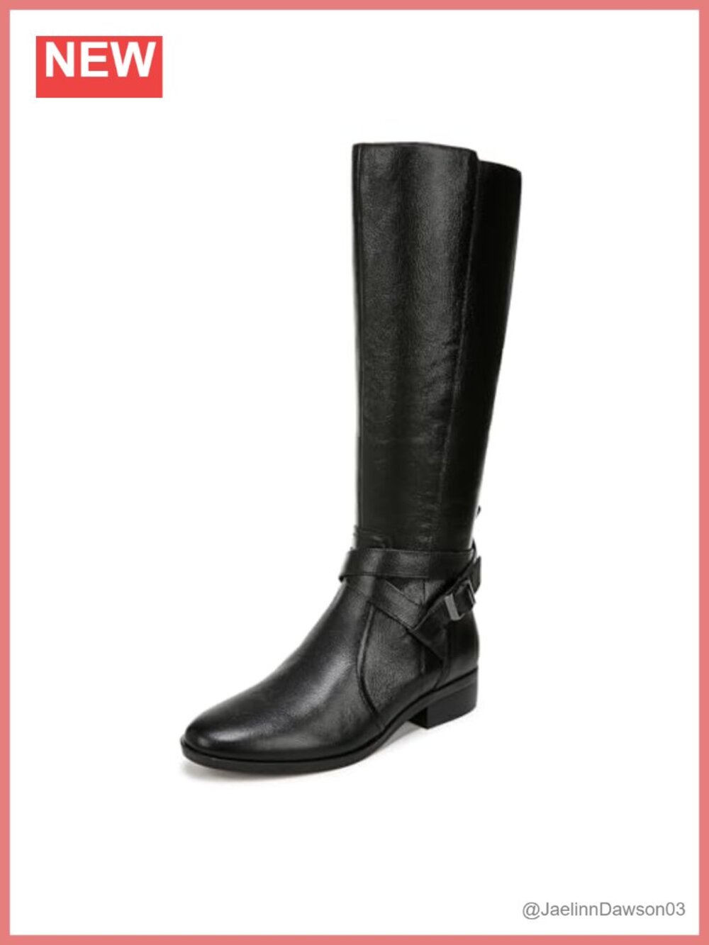 Naturalizer Knee High Boot Leather Block Heel Side Zip Removable Insole